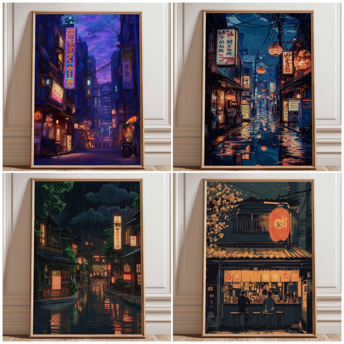 Japanese Lighting Decor - 1 pezzo di poster neonato stile