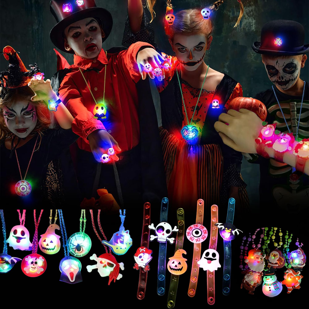 Pendant Lighting Christmas Decor - 12-120 pezzi Halloween Natale Glow Collana