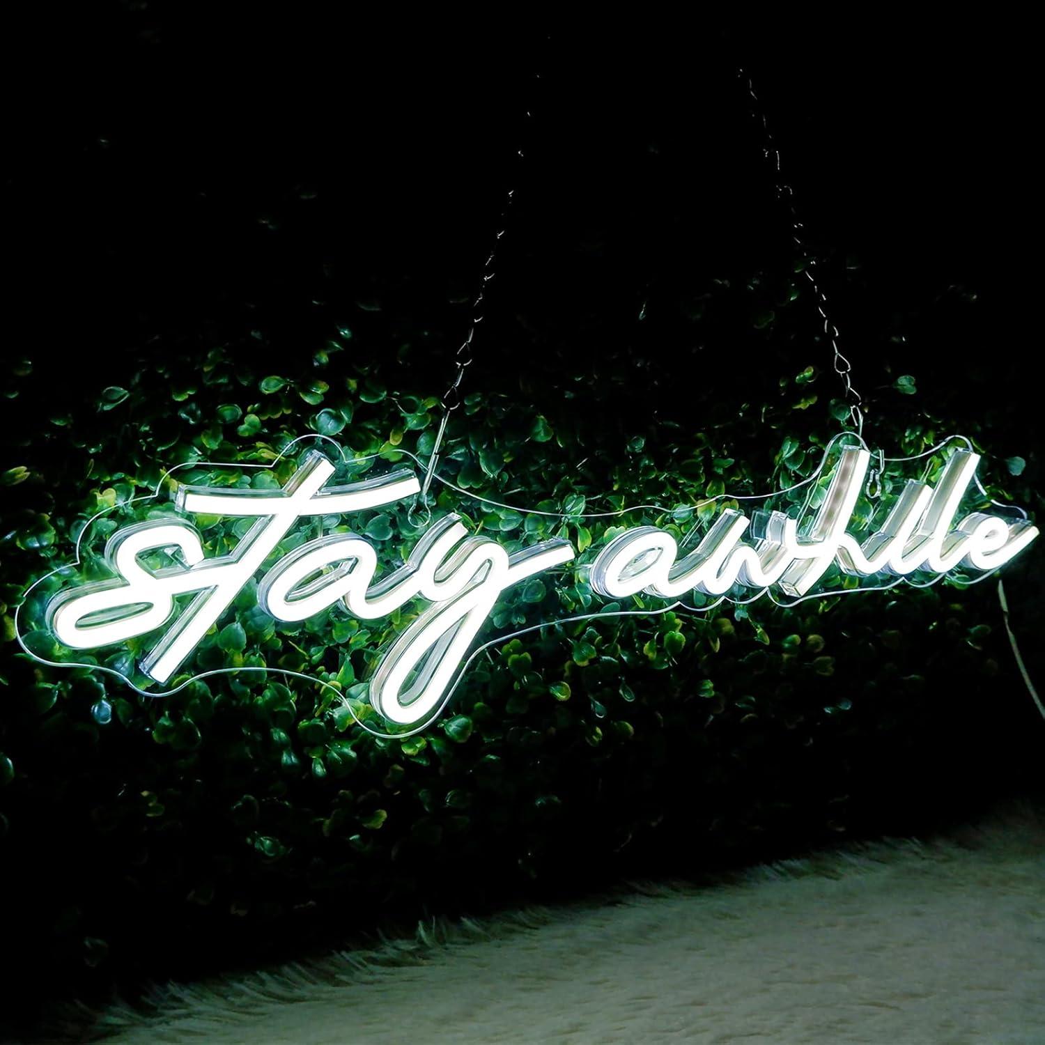 Wall Decor Lighting - Insegne al Neon 'Stay Awhile' con