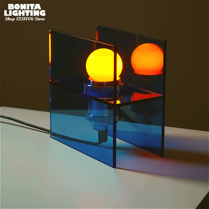Lighting Decor Sunrise - Lampada da Tavolo Geometrica in Acrilico,
