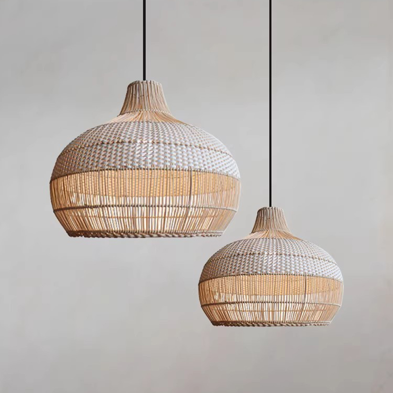 Japanese Lighting Decor - Lampada a Sospensione in Rattan Stile