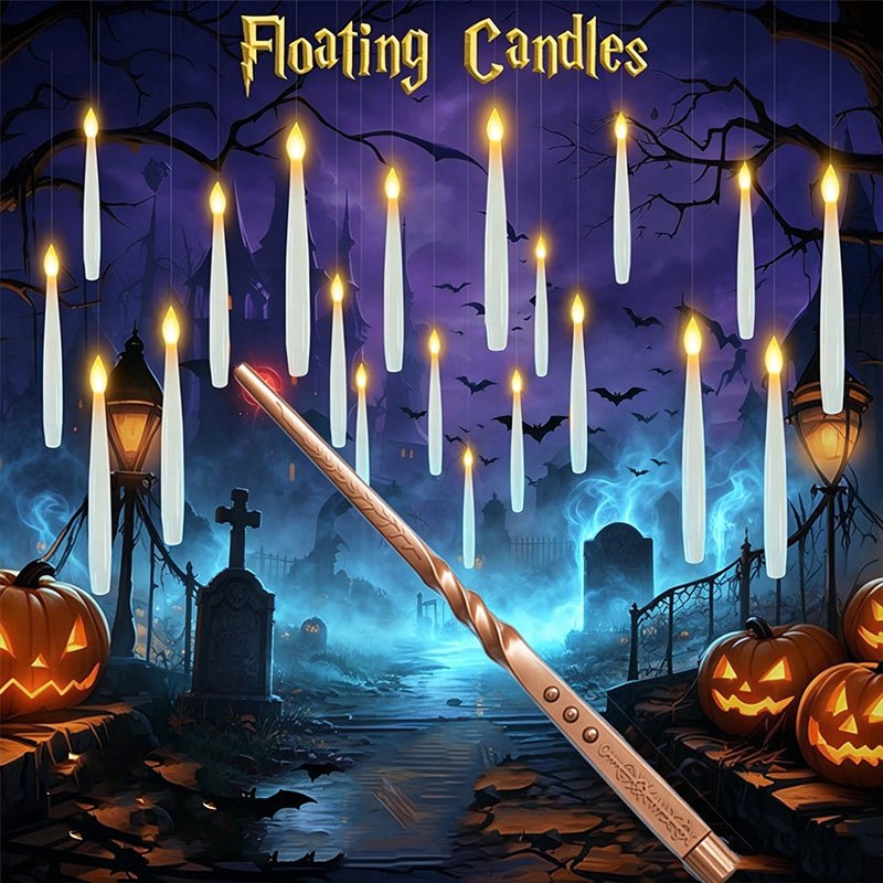 Lighting Decoration Ideas - Candele Fluttuanti Magiche con Bacchetta, Candele